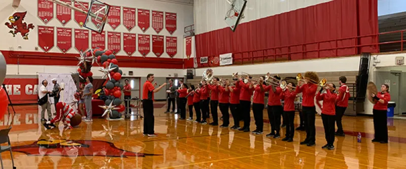 Athletic Band performs at Mentor High School, Lake County