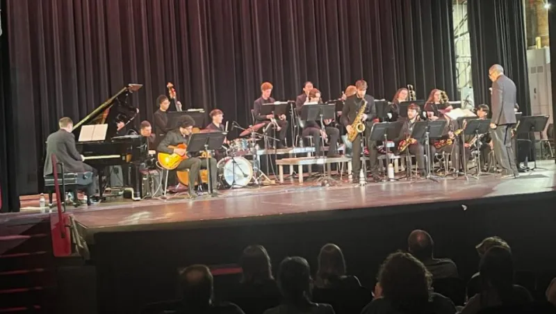Jazz Ensemble performing on stage at Holland Theatre