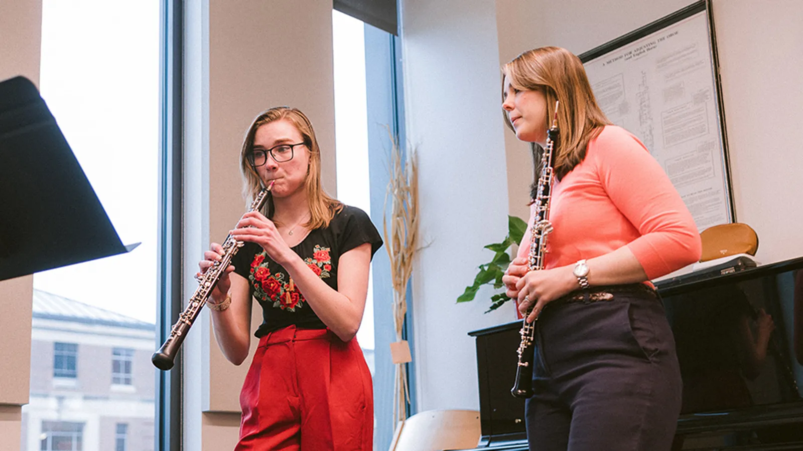 Oboe student in lesson with Abby Held 