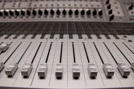 Bottons on a sound mixing board